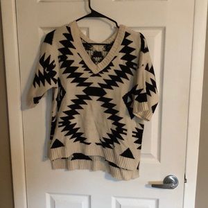 Knit short sleeve sweater